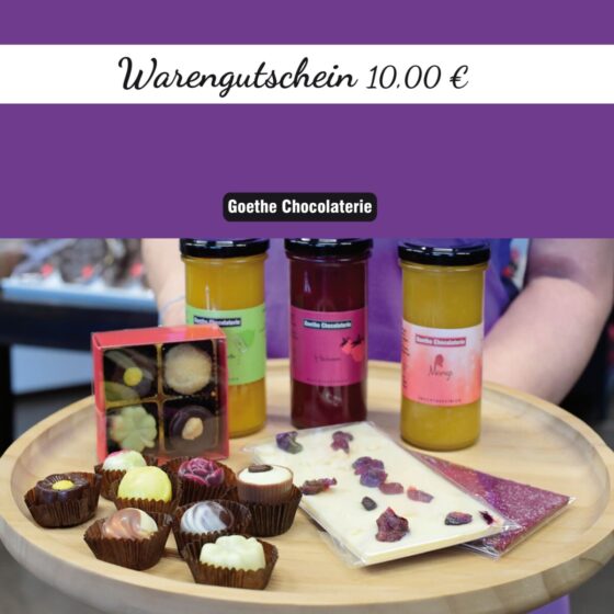 Gutschein von der Goethe Chocolaterie im Wert von 10 Euro