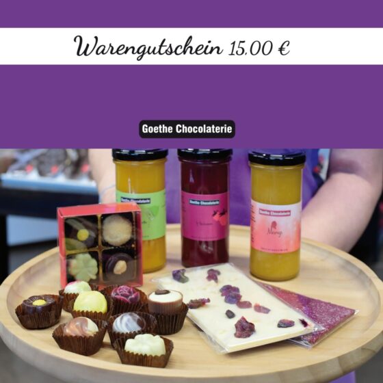 Gutschein von der Goethe Chocolaterie im Wert von 15 Euro
